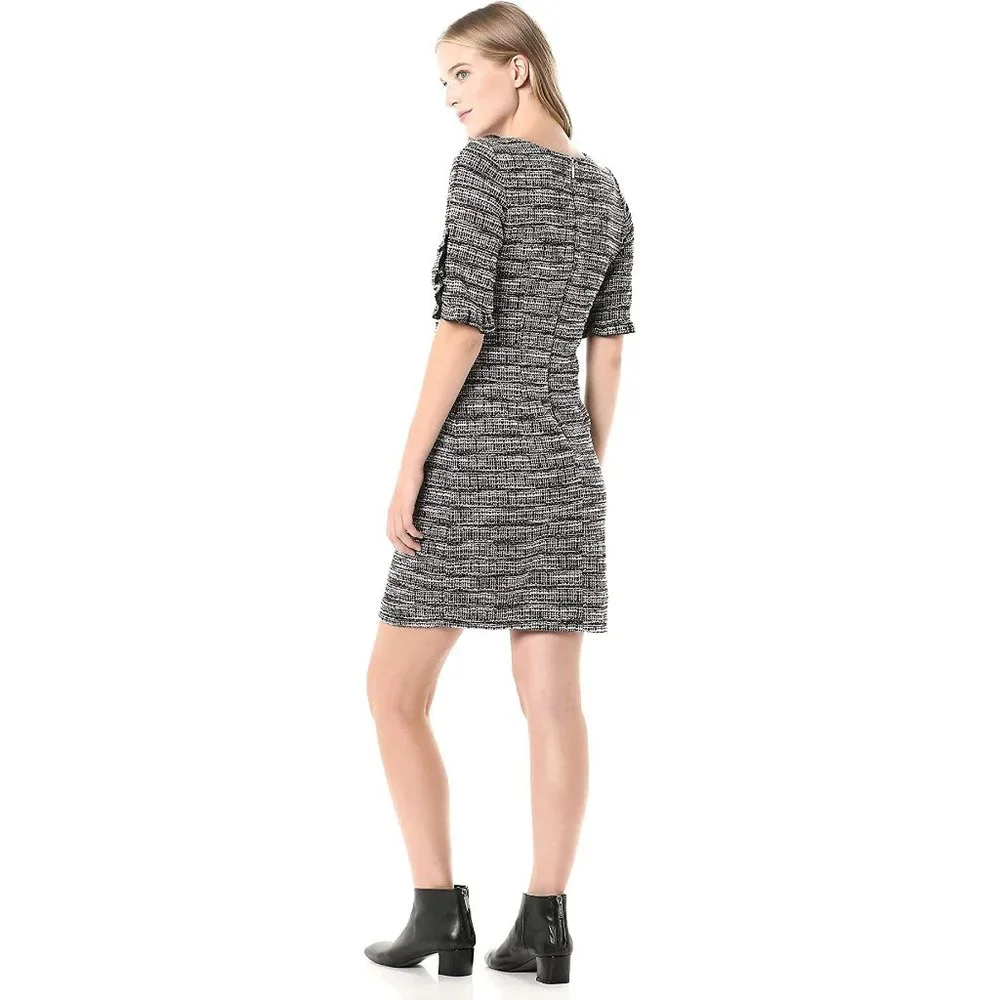 NEW! Karl Lagerfeld Paris Ruffle Pearl Trim Sleeve Dress- Size 4 - Picture 3 of 13
